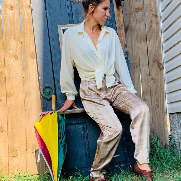 Vintage Pants - VTG Vintage 1970’s silky pants 👖 SZ S Deadstock